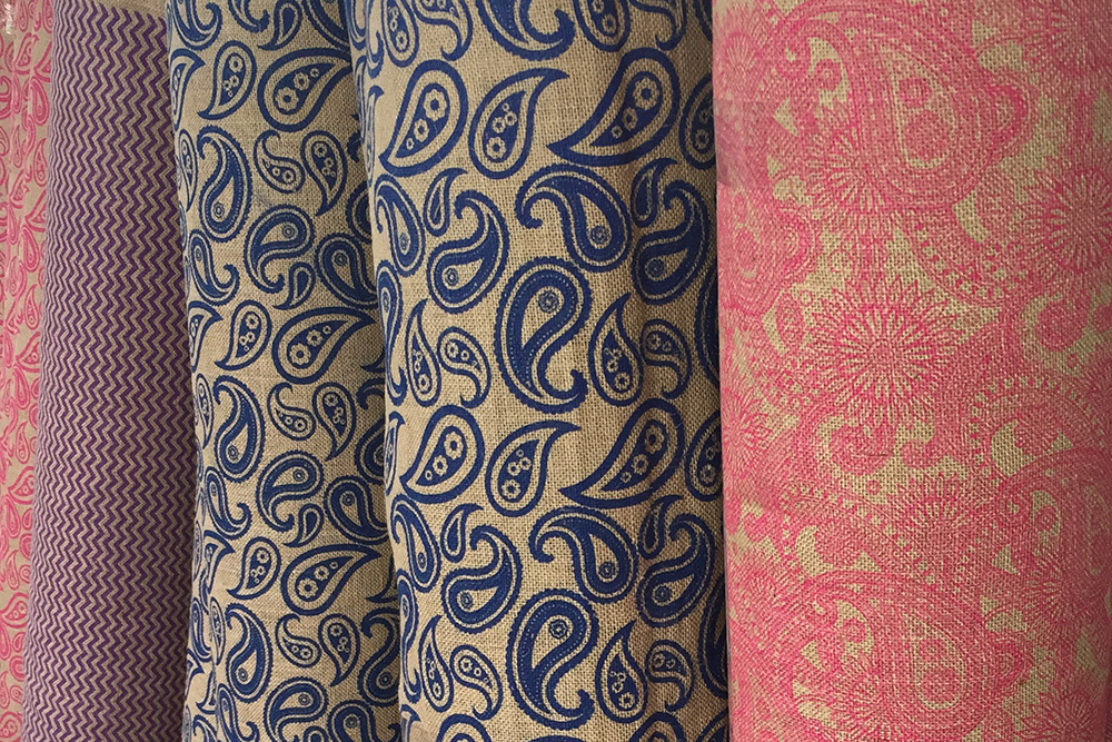 printed jute fabric